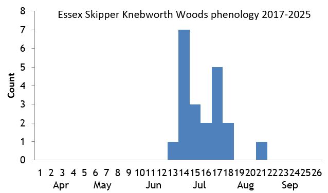 Essex Skipper Knebworth Woods phenology chart Essex Skipper Knebworth Woods phenology chart